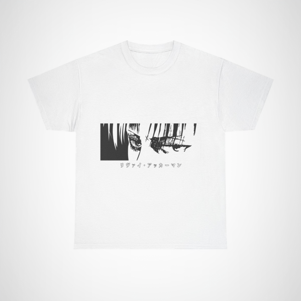 Graphic tee featuring Levi Ackerman's iconic eyes White colour