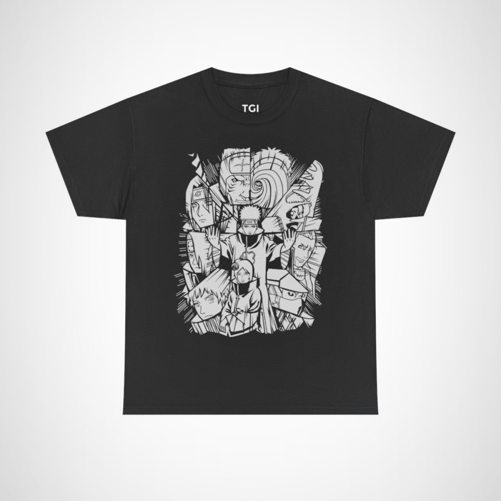 Unique Naruto Character T-Shirt from Tee Gift Ideas for Anime Fans Black colour
