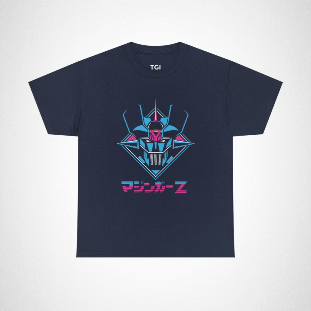 Retro Mazinger Z design t-shirt for anime fans Navy colour