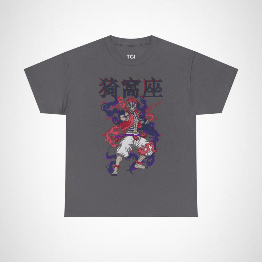 Mystical Warrior Graphic Tee with vibrant colors and intricate design Charcoal colour