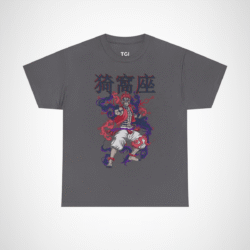 Mystical Warrior Graphic Tee with vibrant colors and intricate design Charcoal colour