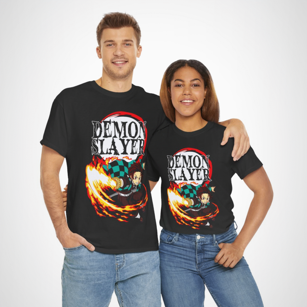 Demon Slayer Fiery Hero T-Shirt with dynamic anime character design