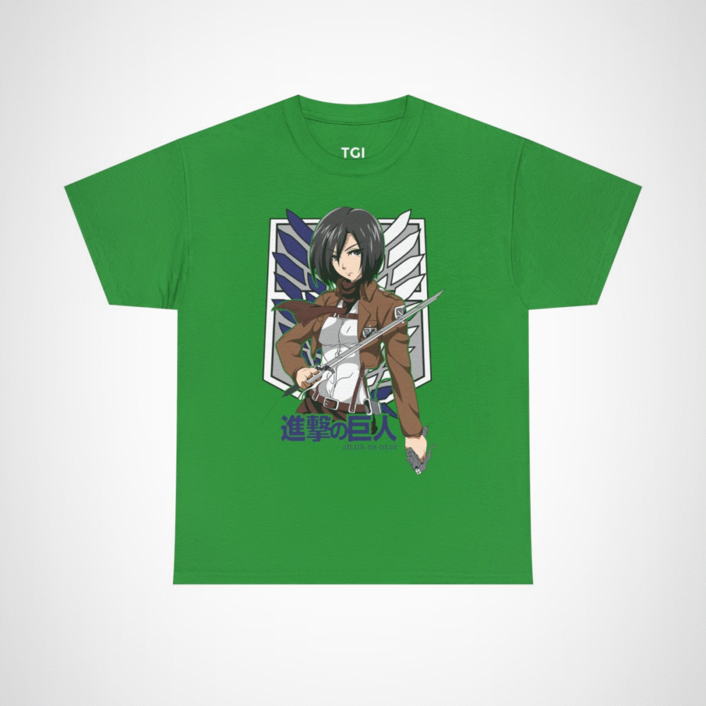 Fearless Fighter T-Shirt inspired by Attack on Titan Irish Green colour