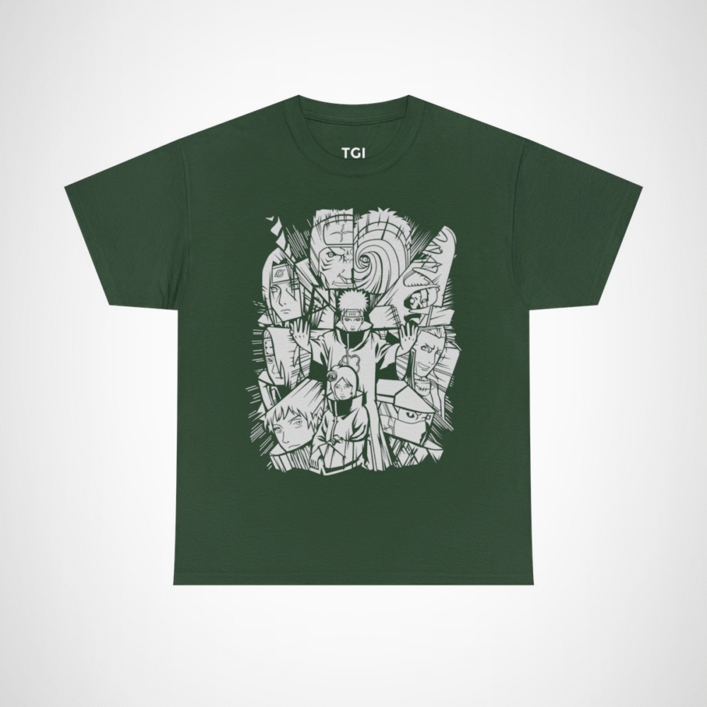 Unique Naruto Character T-Shirt from Tee Gift Ideas for Anime Fans Forest Green colour