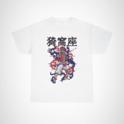 Mystical Warrior Graphic Tee with vibrant colors and intricate design White colour