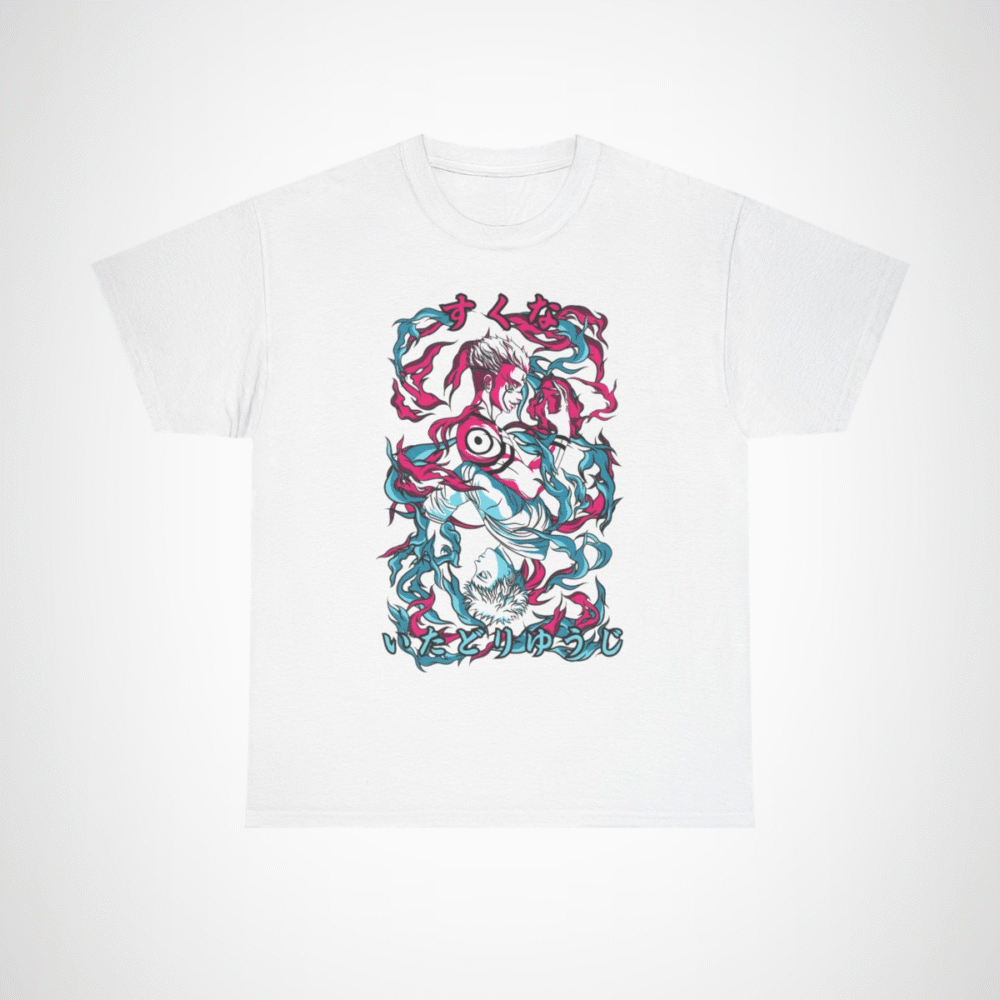 Vibrant graphic anime tee for fans featuring intricate design White colour