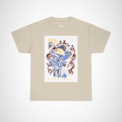 SKELETOR graphic t-shirt showcasing an intense villain design Sand colour