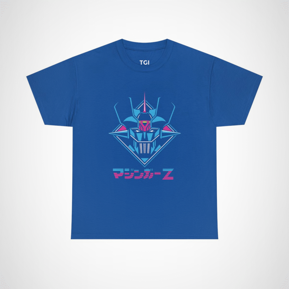Retro Mazinger Z design t-shirt for anime fans Royal colour