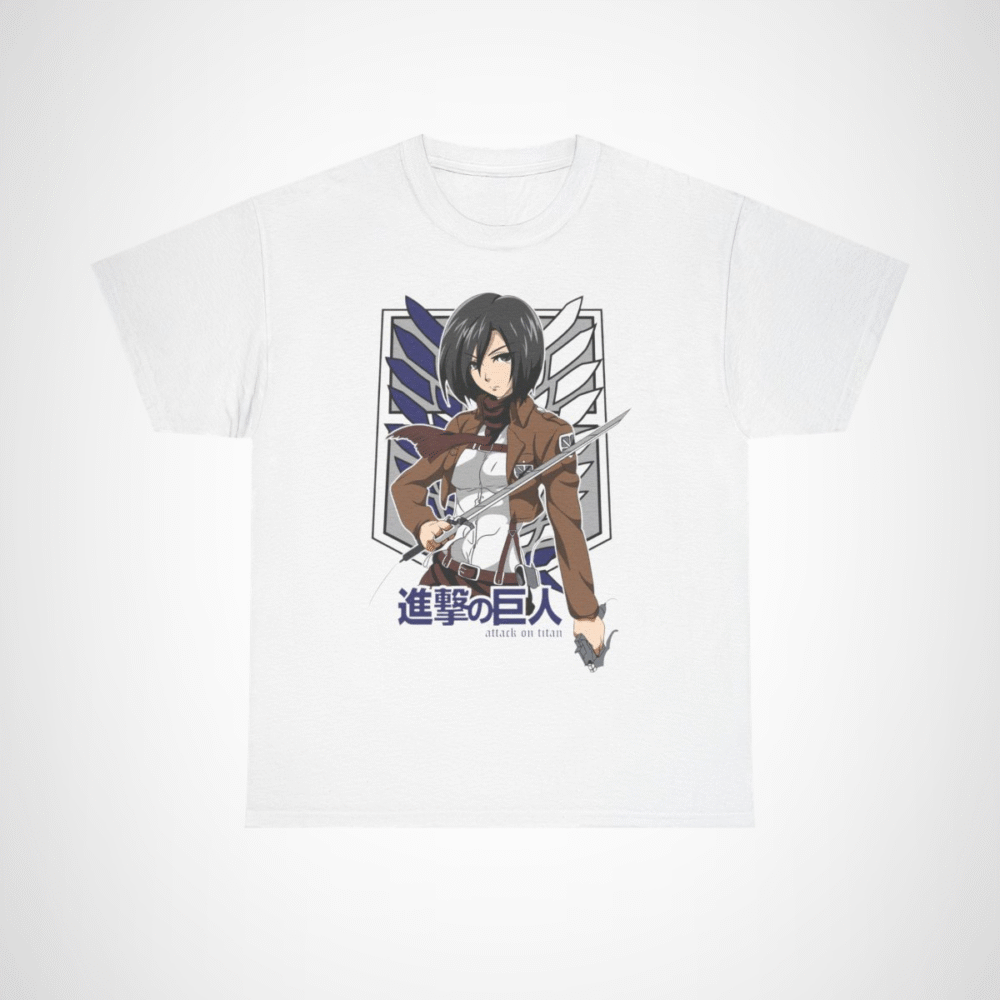 Fearless Fighter T-Shirt inspired by Attack on Titan White colour
