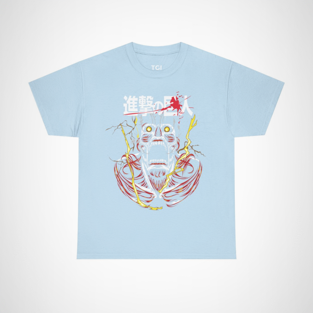 Epic Titan Roar T-Shirt inspired by Attack on Titan Light Blue colour