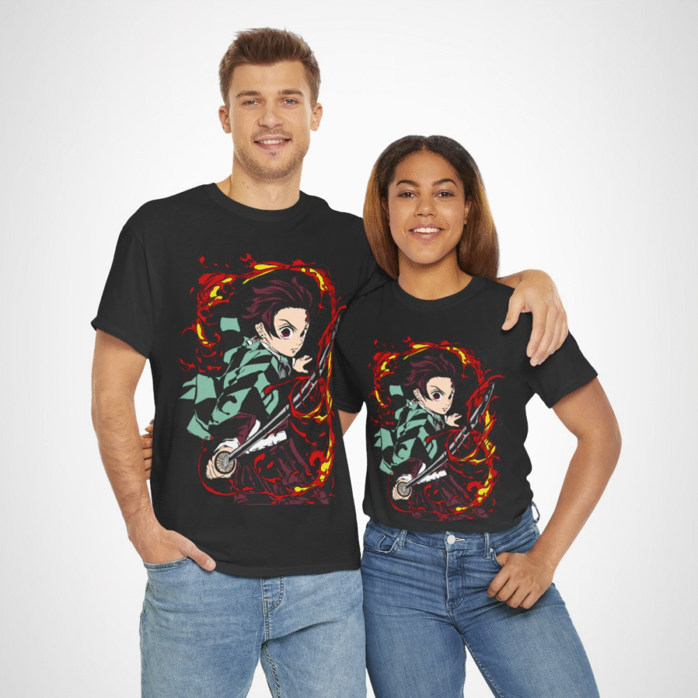 Fierce Samurai Warrior T-Shirt showcasing dynamic anime inspired design