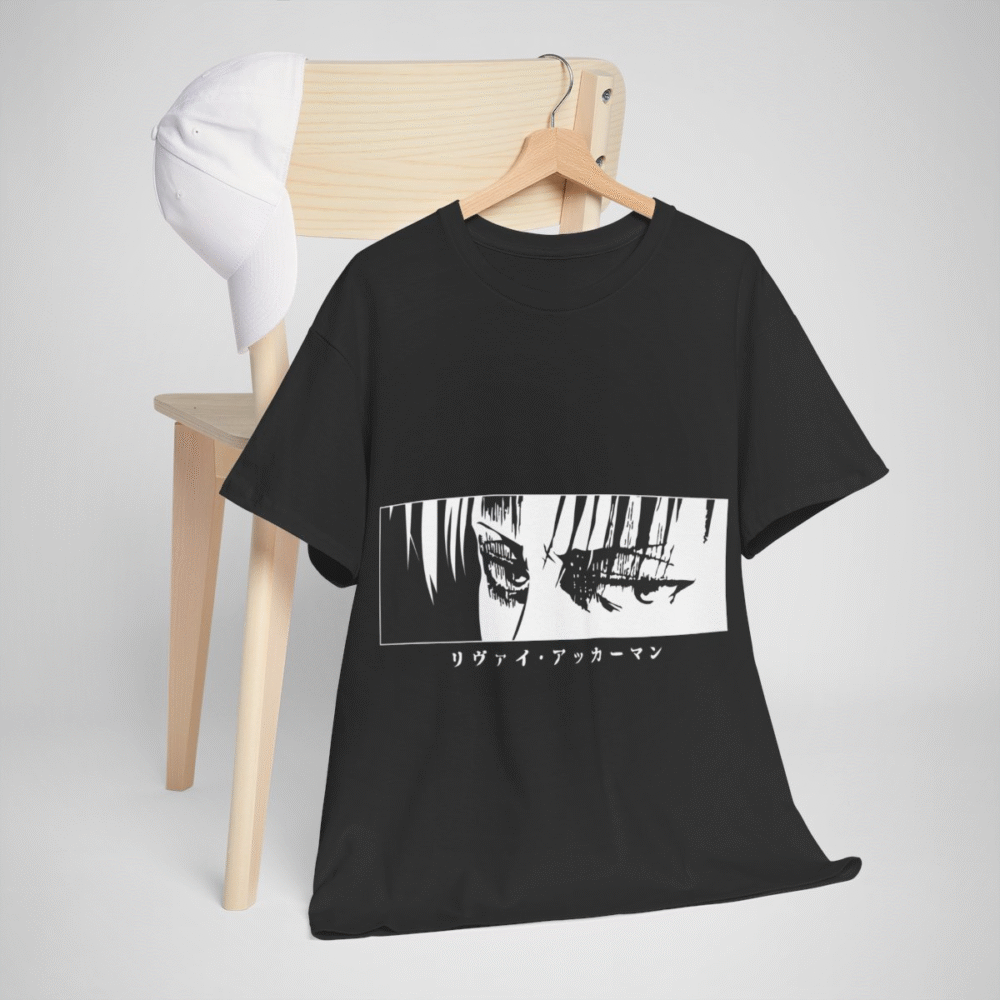 Graphic tee featuring Levi Ackerman's iconic eyes