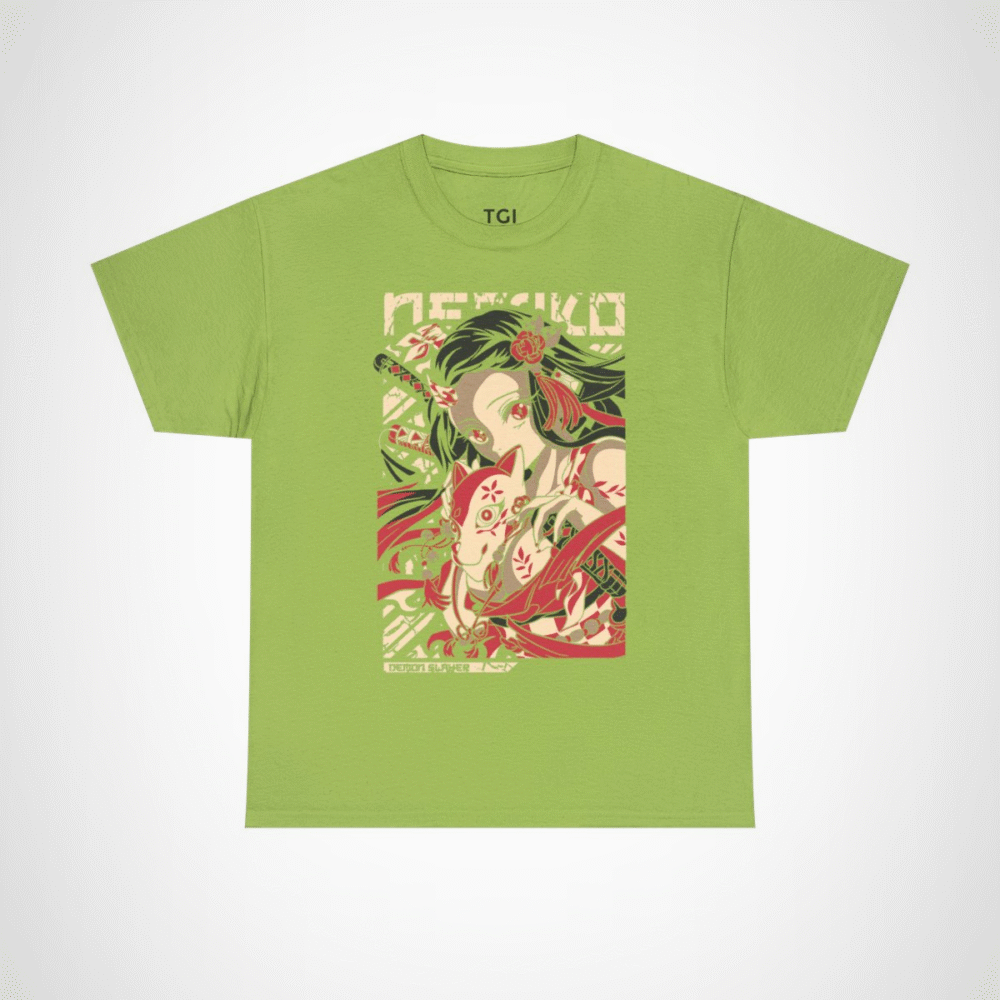 Nezuko t-shirt featuring stunning artwork from Demon Slayer Kiwi colour