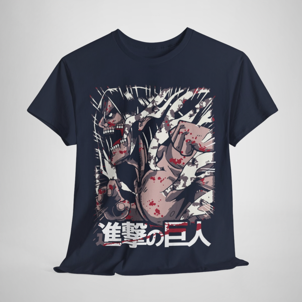Fierce Attack on Titan inspired t-shirt featuring iconic character design
