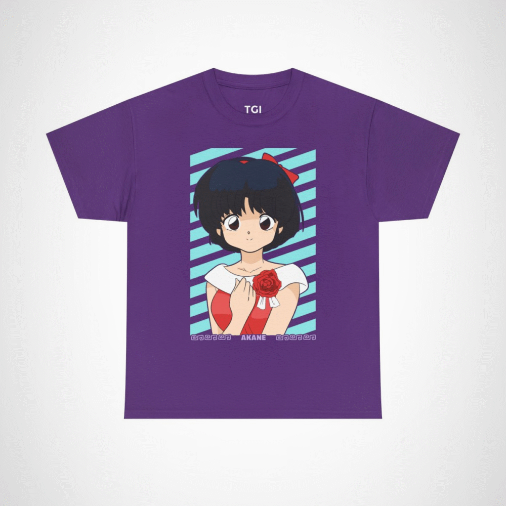 Akane character t-shirt for anime fans Purple colour