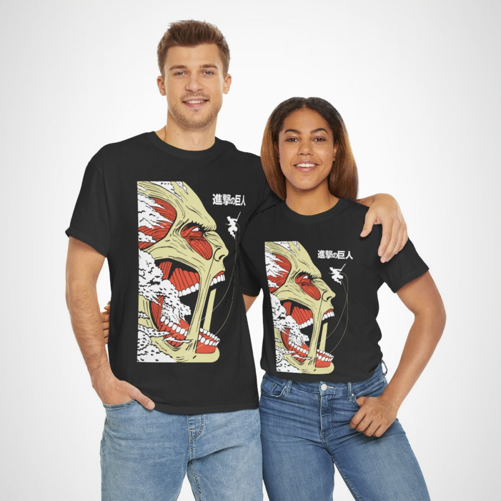 Epic Titan Face Attack on Titan T-Shirt showcasing bold anime design