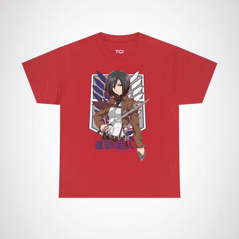 Fearless Fighter T-Shirt inspired by Attack on Titan Red colour