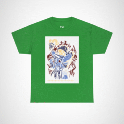 SKELETOR graphic t-shirt showcasing an intense villain design Irish Green colour