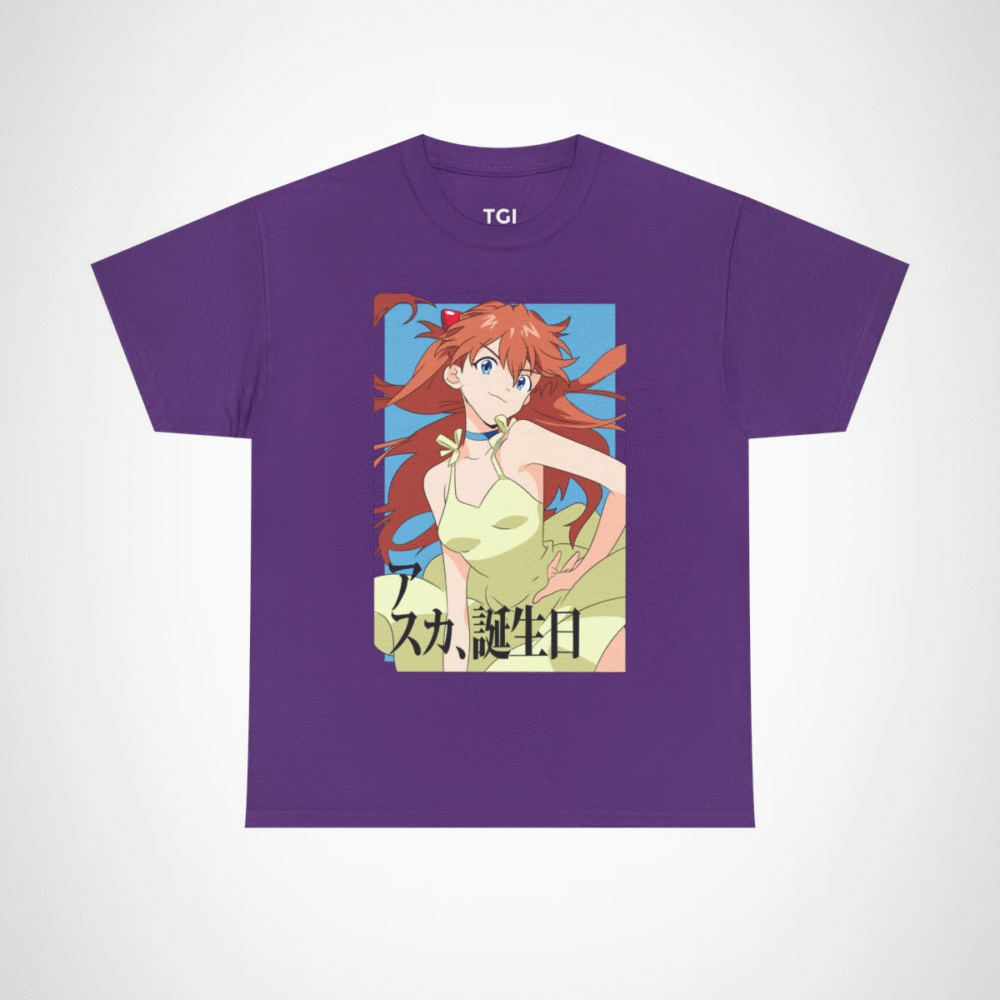 Asuka Birthday Anime T-Shirt for anime lovers Purple colour