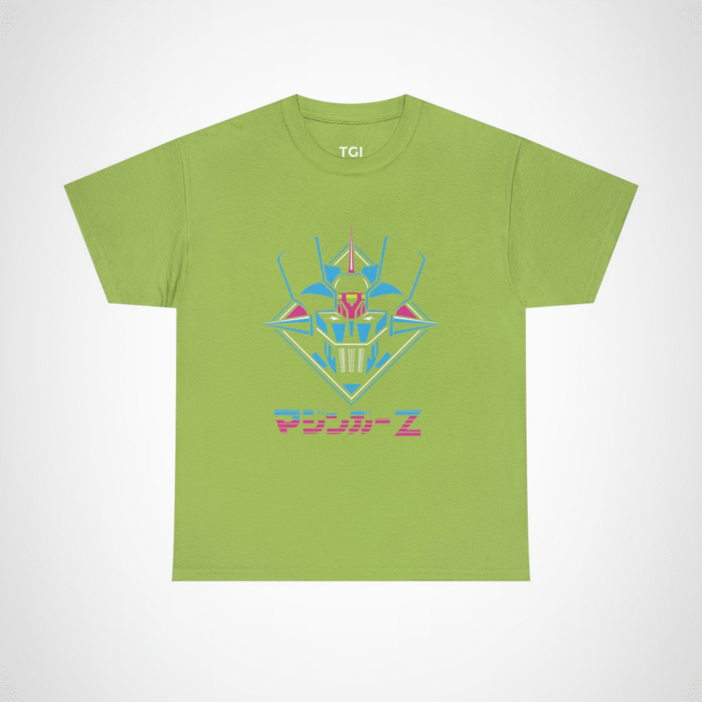 Retro Mazinger Z design t-shirt for anime fans Kiwi colour