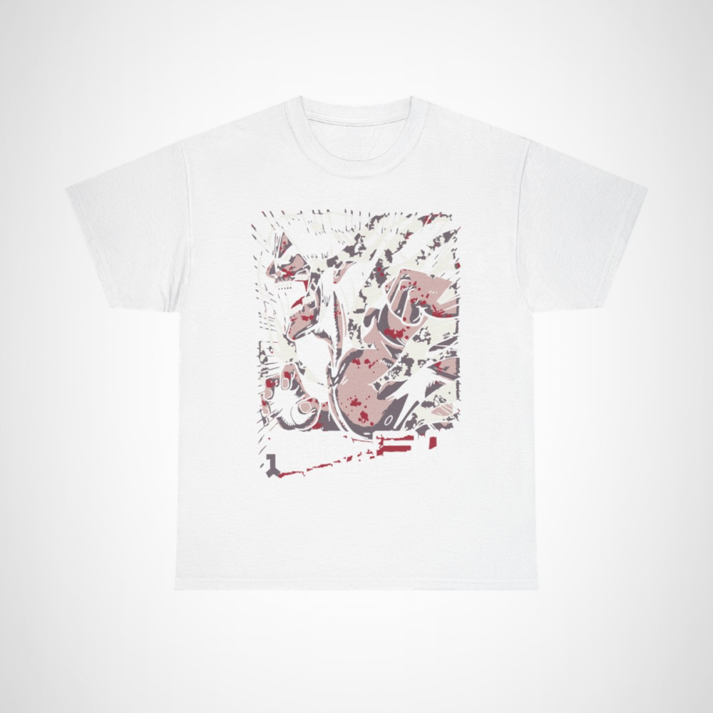 Fierce Attack on Titan inspired t-shirt featuring iconic character design White colour