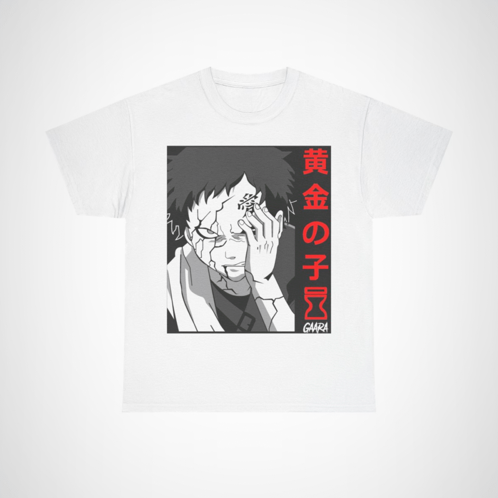 Gaara Aesthetic Manga Tee featuring unique anime art White colour