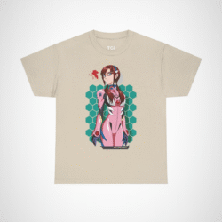Mari Makinami Neon Genesis Evangelion inspired t-shirt design Sand colour