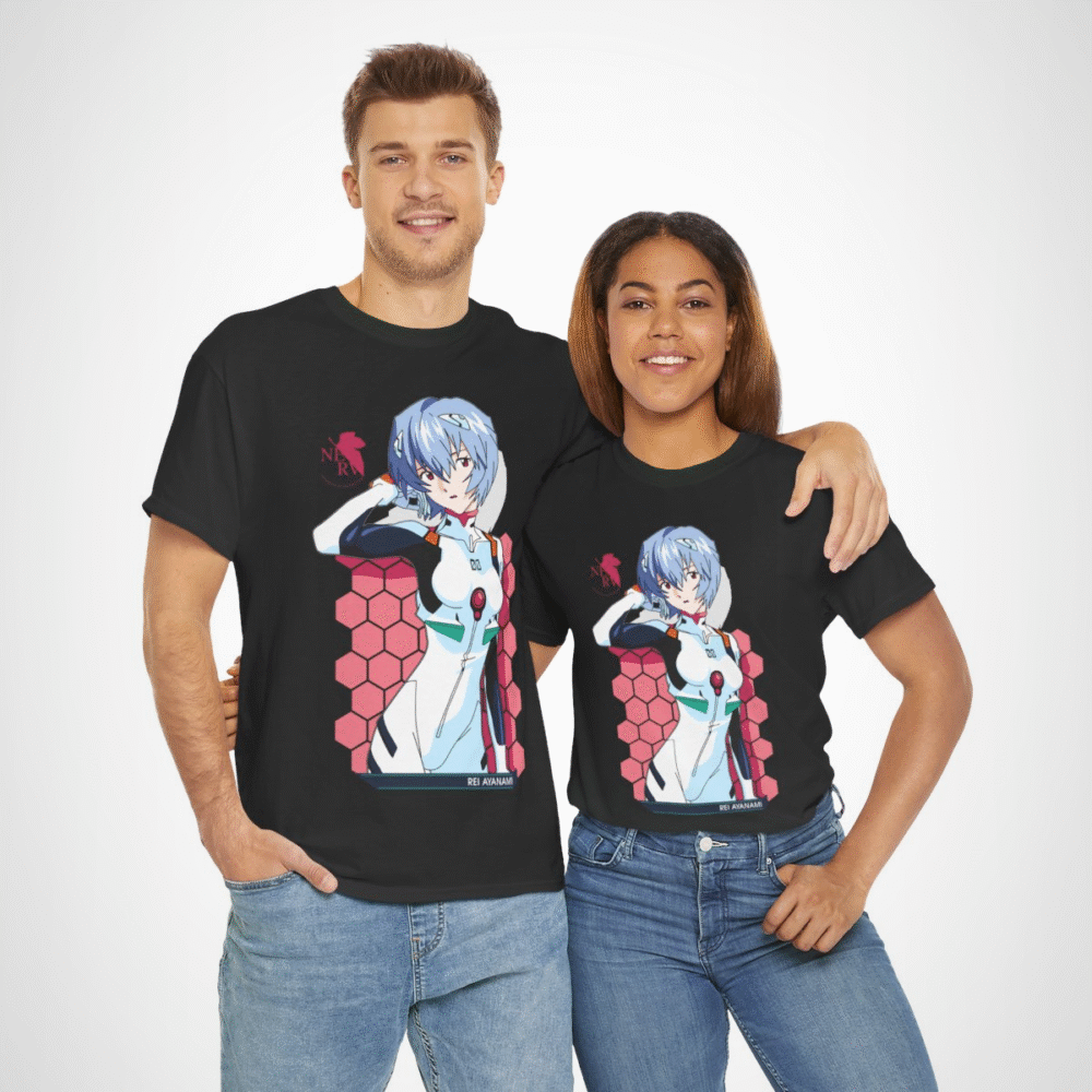 Rei Ayanami Neon Genesis Evangelion T-Shirt design featuring vibrant artwork