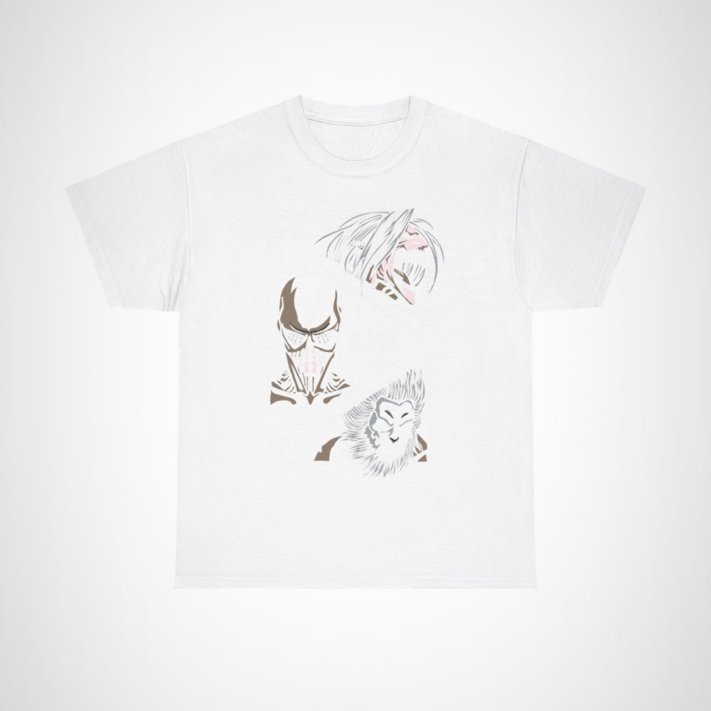 Attack on Titan inspired graphic t-shirt featuring epic designs White colour