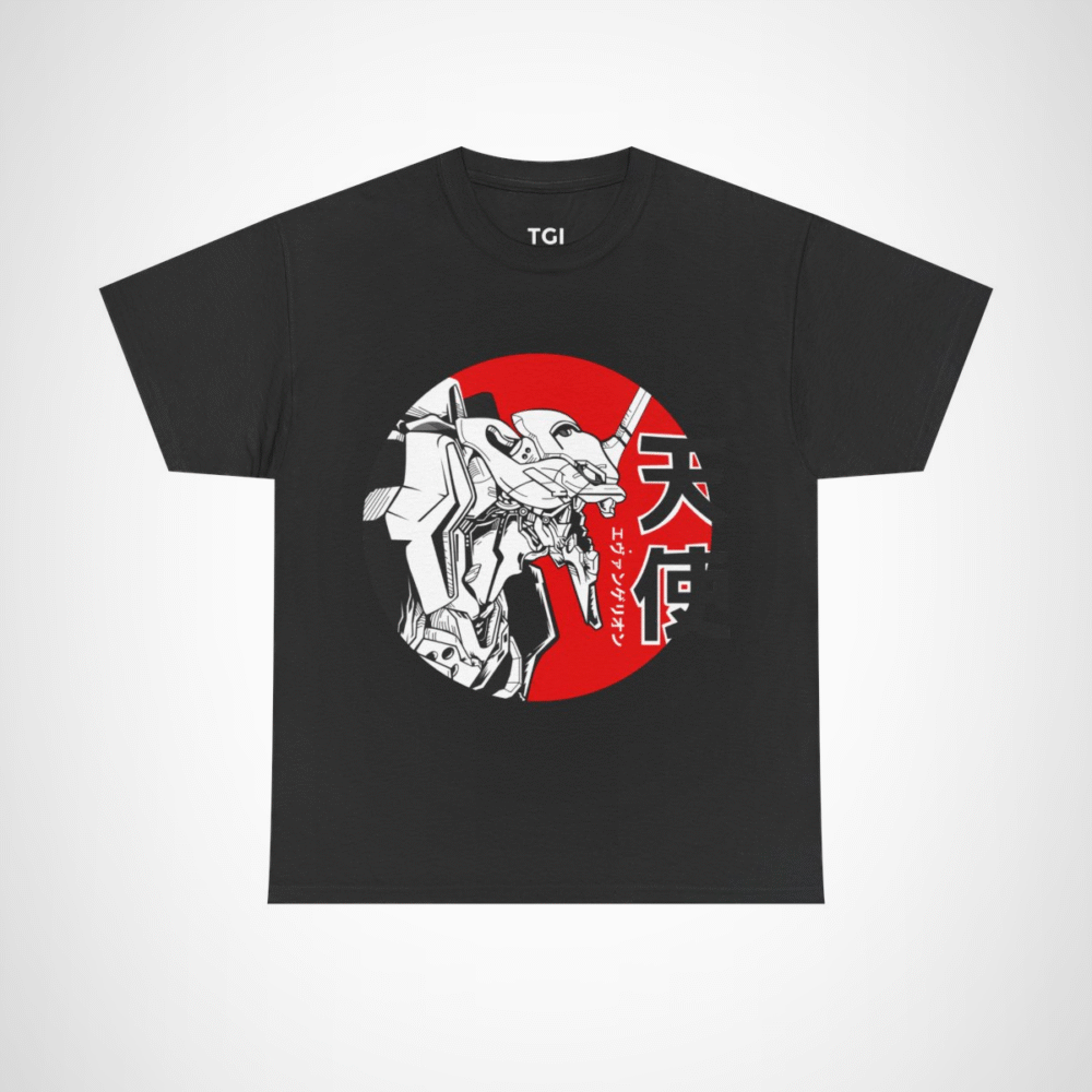 Epic Evangelion Mecha T-Shirt featuring stunning robot illustration Black colour