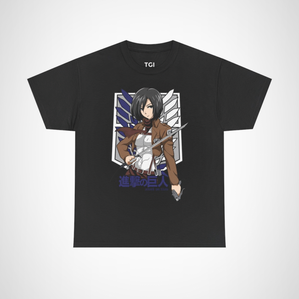 Fearless Fighter T-Shirt inspired by Attack on Titan Black colour