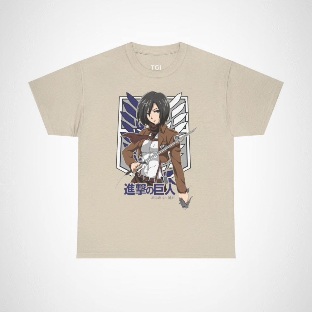 Fearless Fighter T-Shirt inspired by Attack on Titan Sand colour