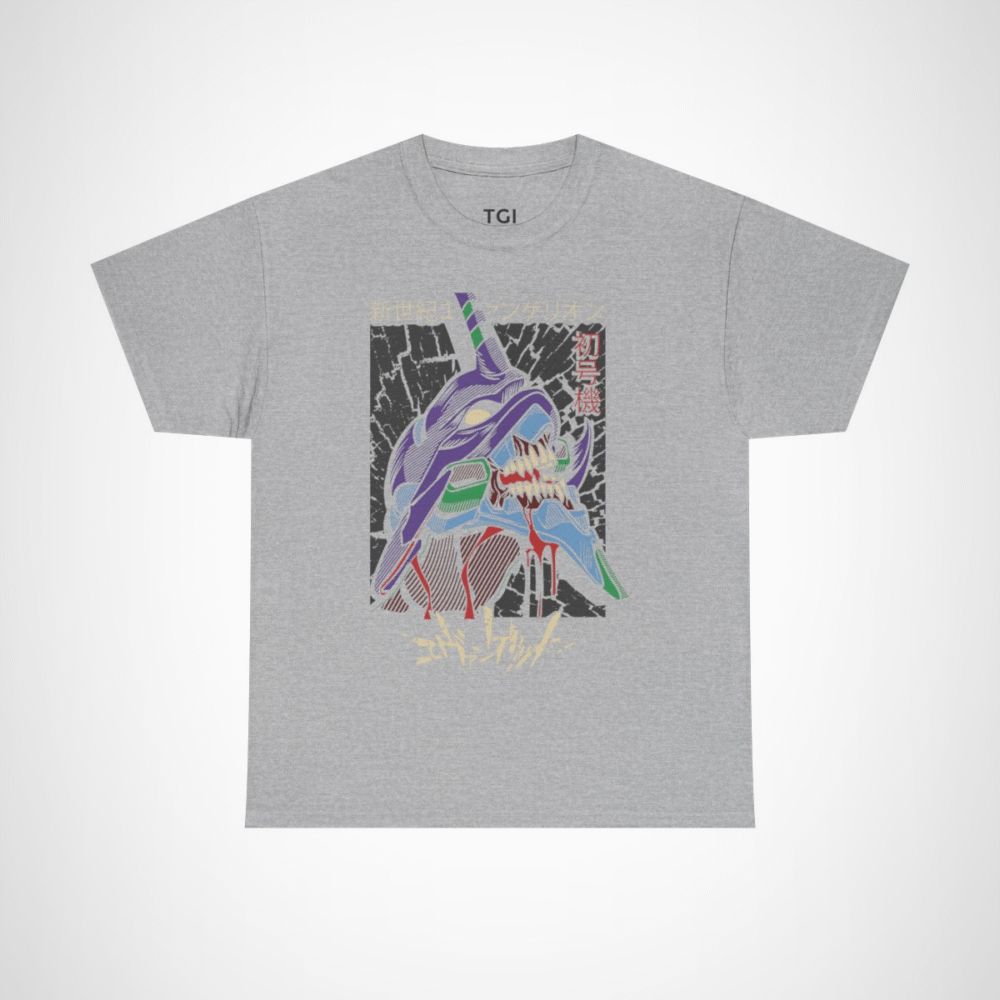 Neon Genesis Evangelion t-shirt featuring Shinji's iconic mecha Sport Grey colour