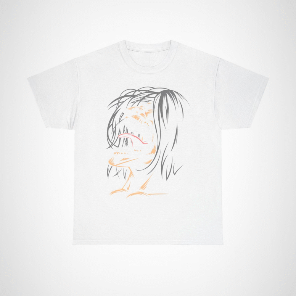 Fierce Grinning Creature T-Shirt with unique graphic design White colour