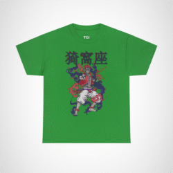 Mystical Warrior Graphic Tee with vibrant colors and intricate design Irish Green colour