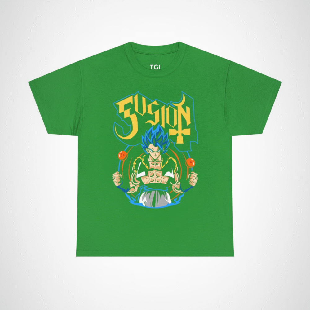 Epic Fusion T-Shirt featuring a stylish anime design for fans Irish Green colour