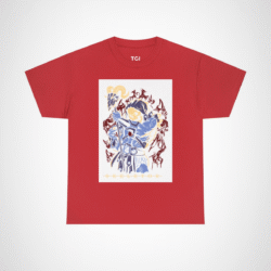 SKELETOR graphic t-shirt showcasing an intense villain design Red colour