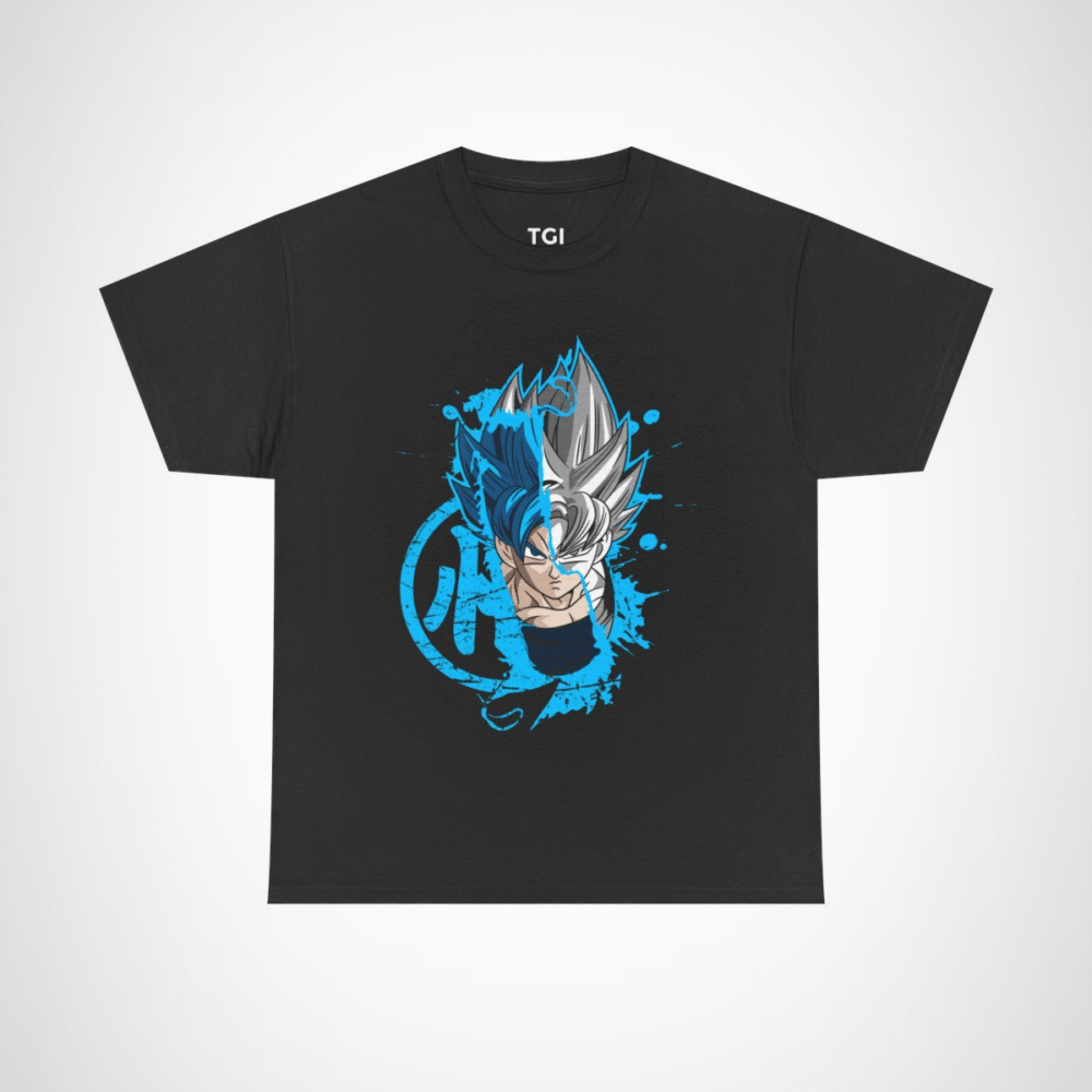 Ultra Instinct Fusion T-Shirt with Saiyan Showdown design Black colour