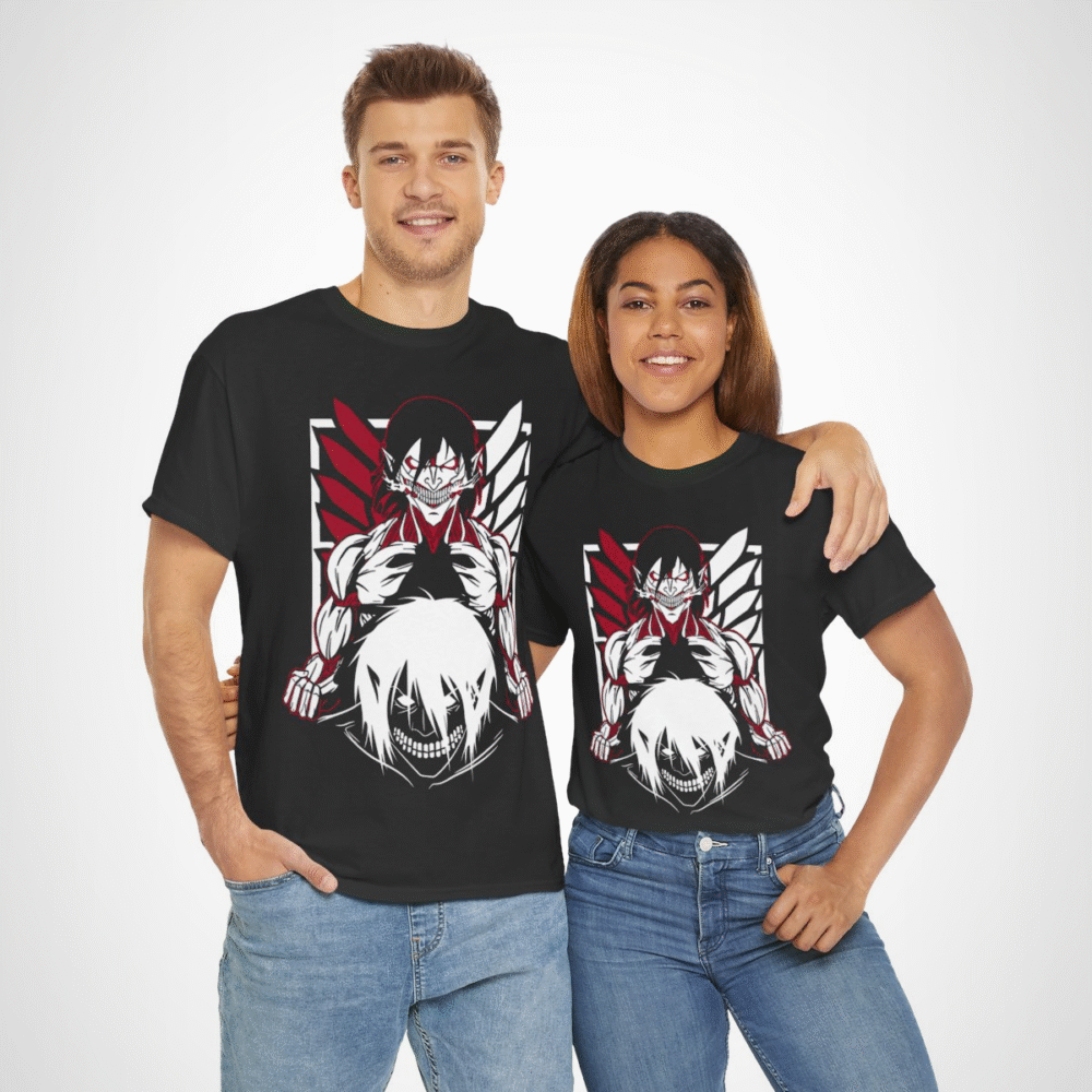 Epic Dual Faces Anime T-Shirt showcasing striking design and expressions