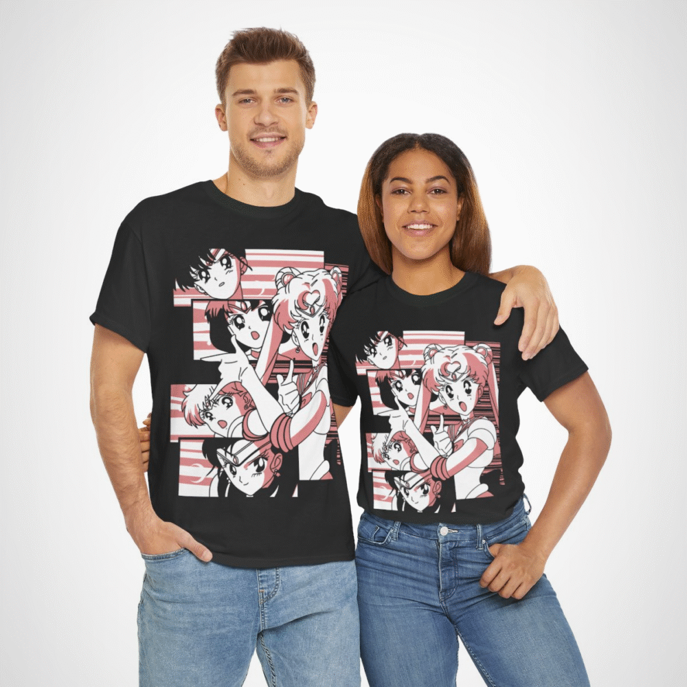 Sailor Moon & Friends Retro Graphic Tee featuring beloved characters in a nostalgic design
