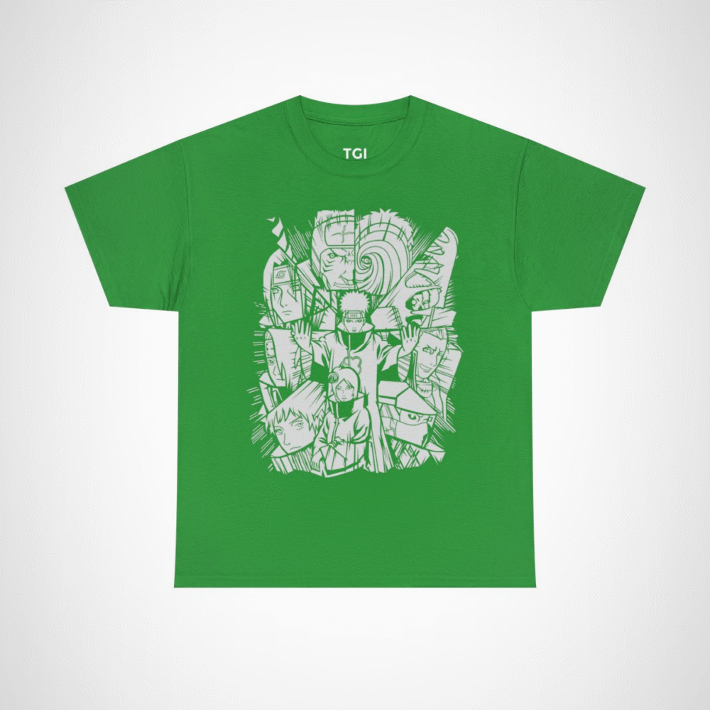 Unique Naruto Character T-Shirt from Tee Gift Ideas for Anime Fans Irish Green colour