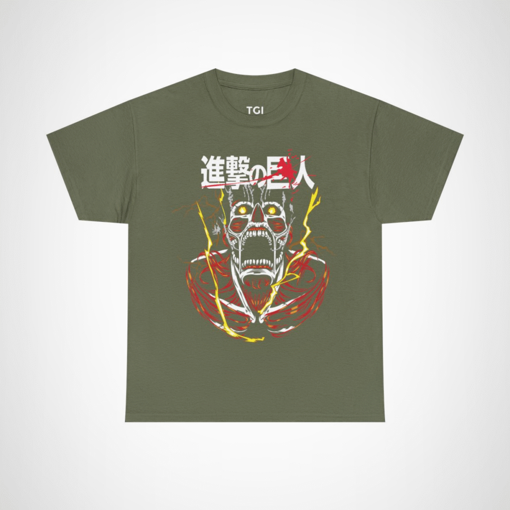 Epic Titan Roar T-Shirt inspired by Attack on Titan Military Green colour