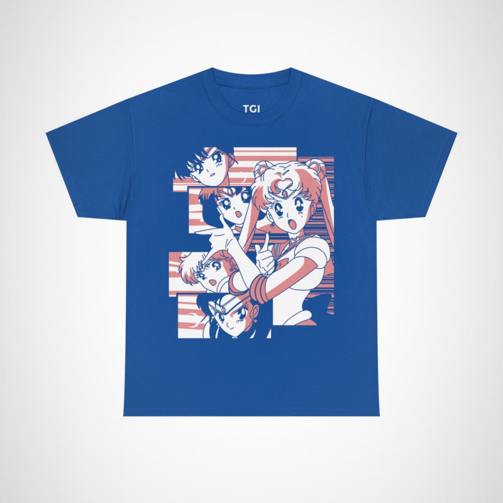 Sailor Moon & Friends Retro Graphic Tee featuring beloved characters in a nostalgic design Royal colour