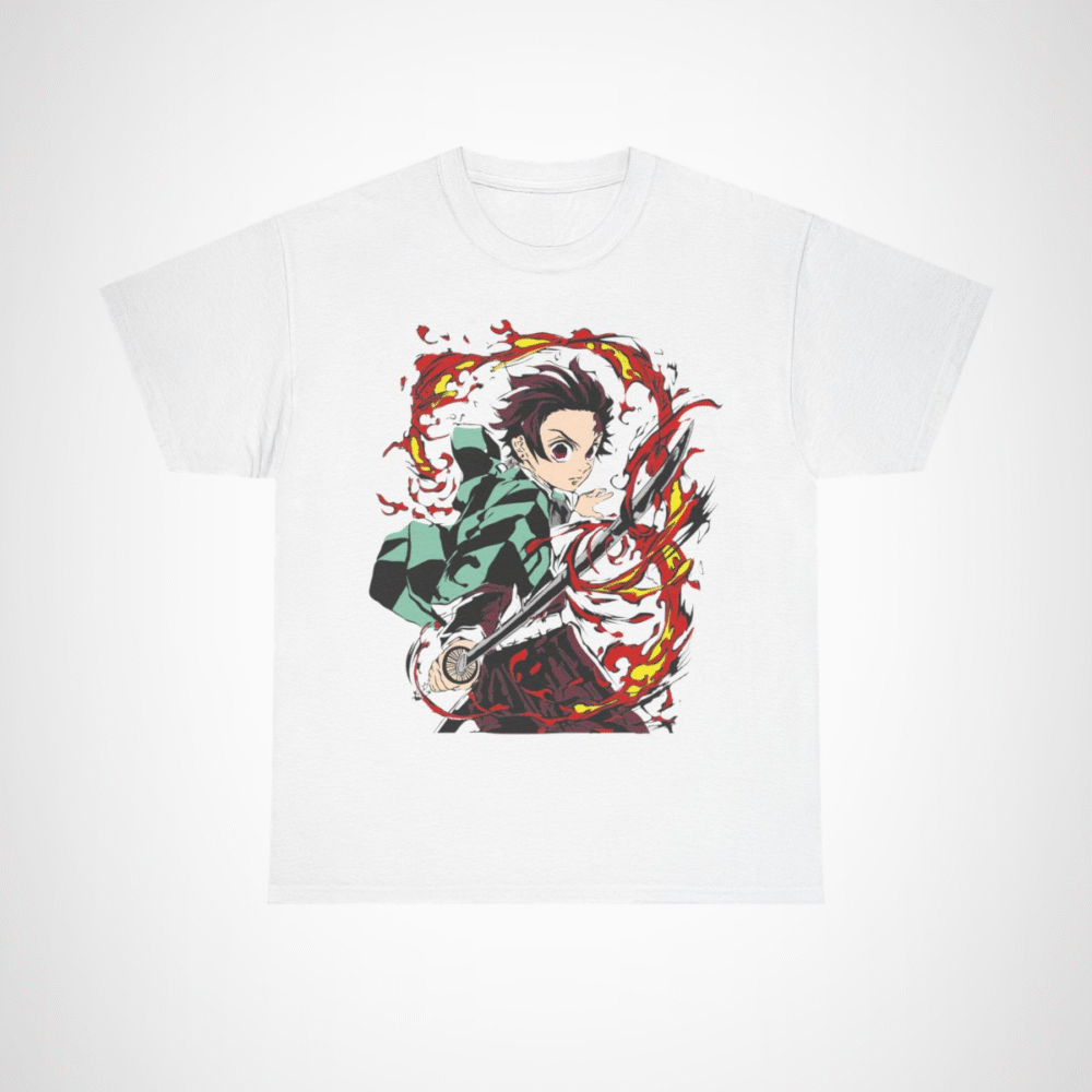 Fierce Samurai Warrior T-Shirt showcasing dynamic anime inspired design White colour