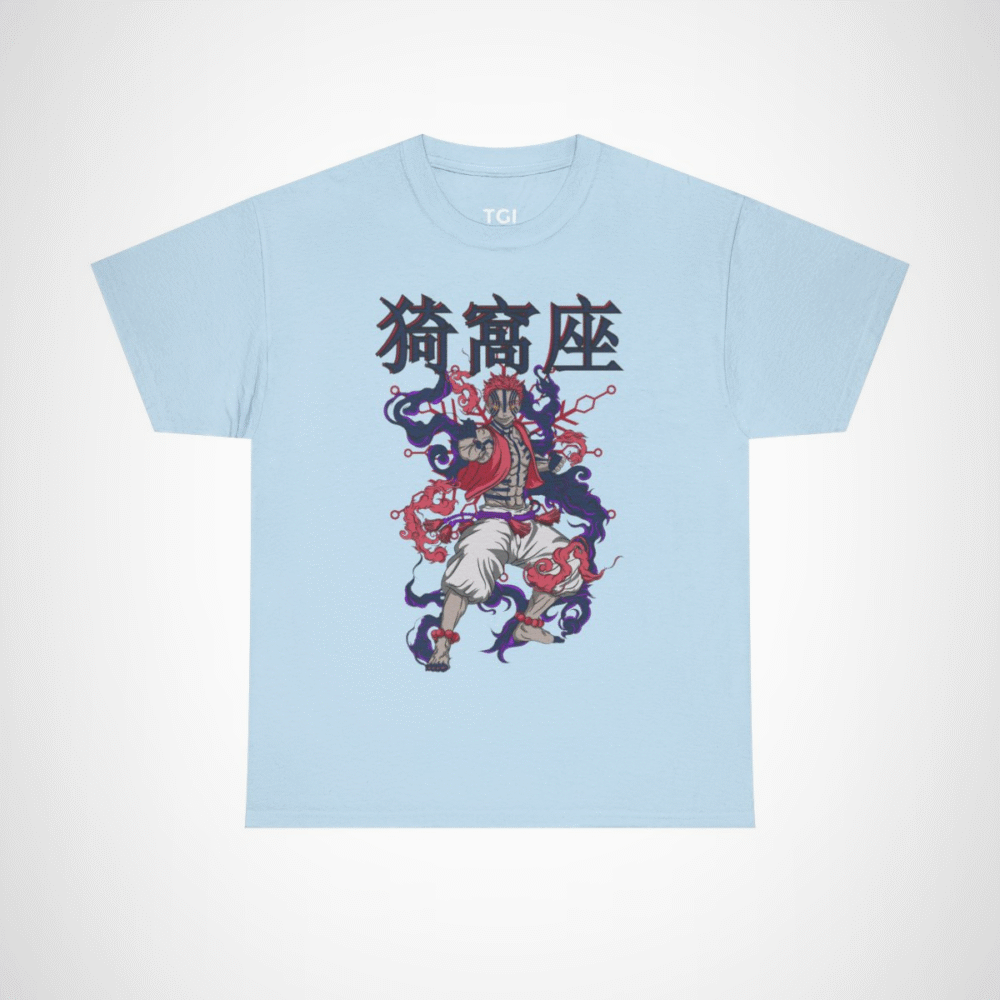 Mystical Warrior Graphic Tee with vibrant colors and intricate design Light Blue colour