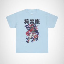 Mystical Warrior Graphic Tee with vibrant colors and intricate design Light Blue colour