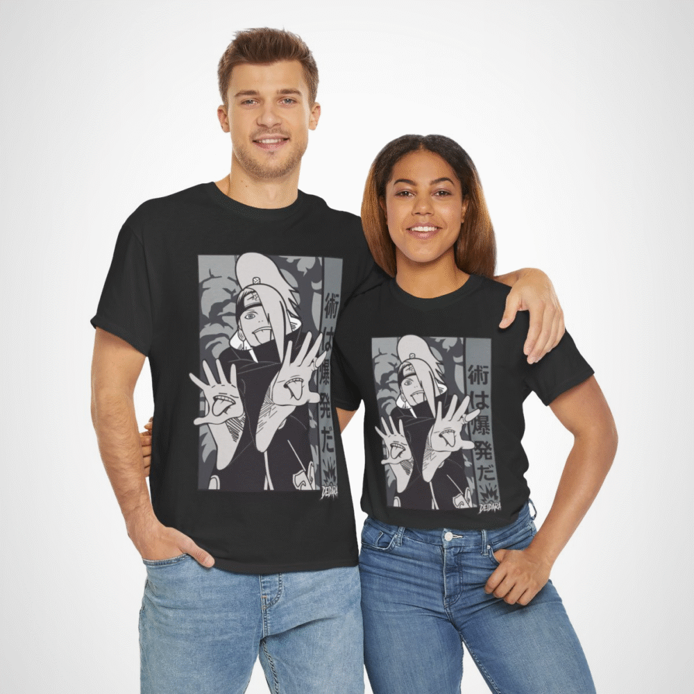 Deidara Expressionist Tee showcasing vibrant anime art and character pose
