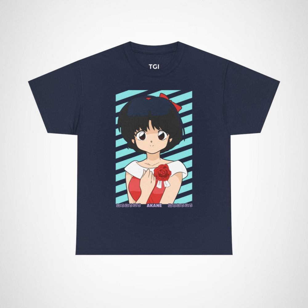Akane character t-shirt for anime fans Navy colour