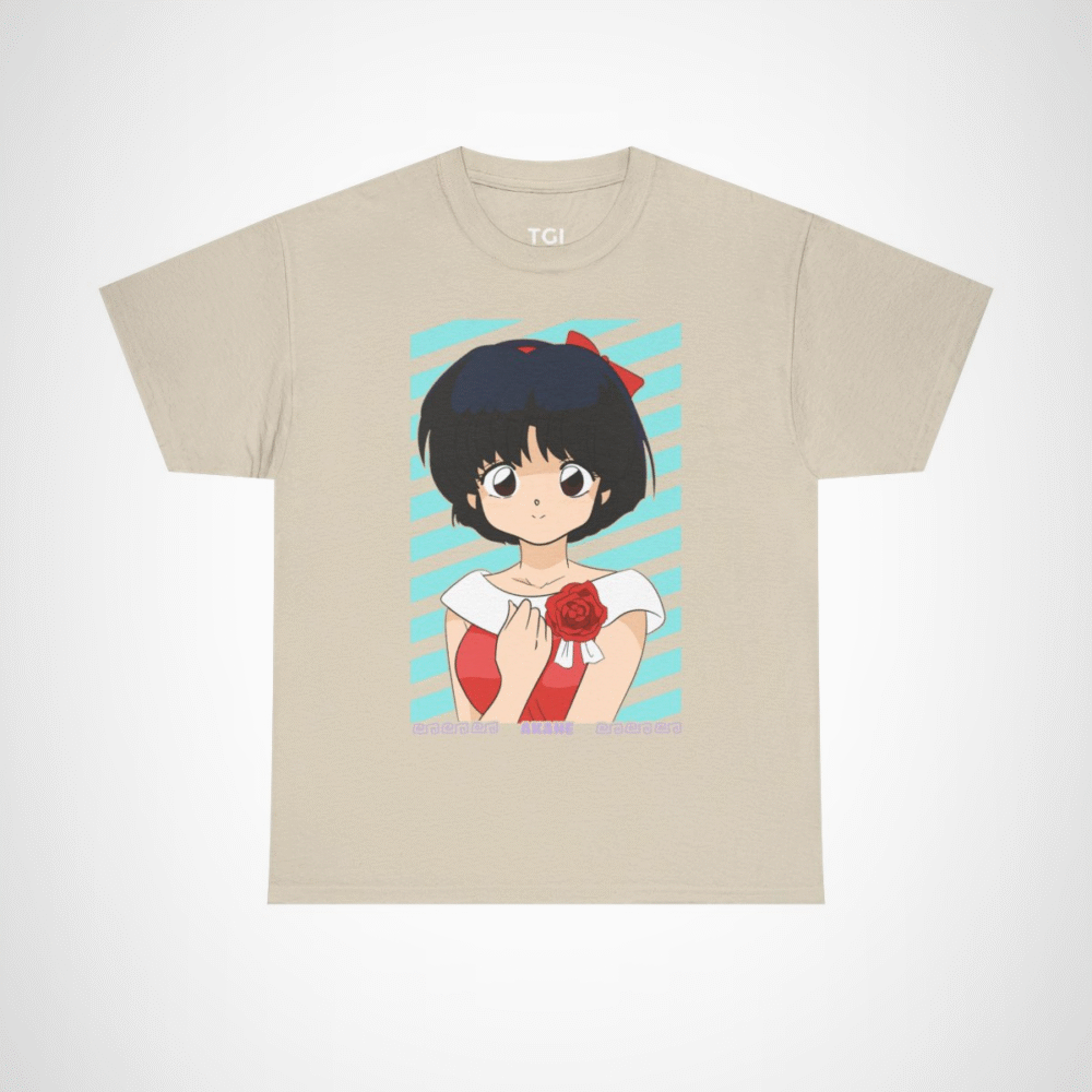Akane character t-shirt for anime fans Sand colour