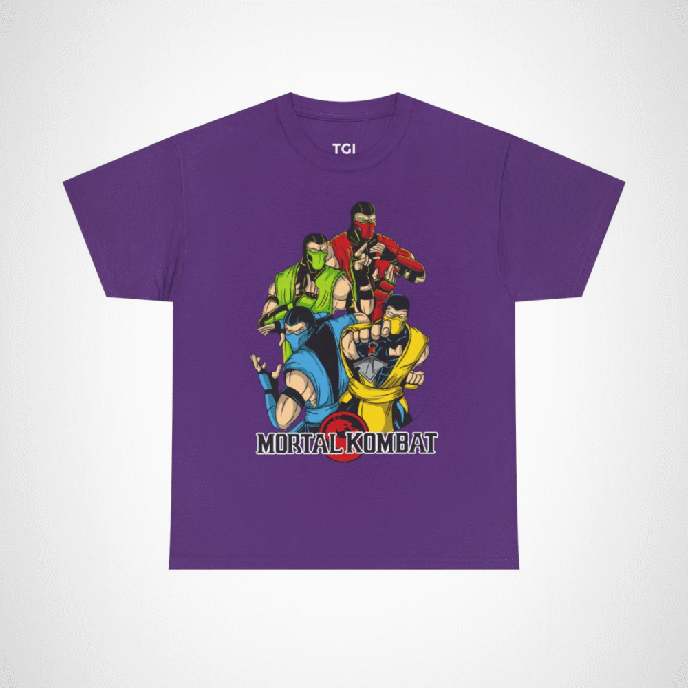 Epic Mortal Kombat Ninja Showdown T-Shirt featuring vibrant ninja design Purple colour